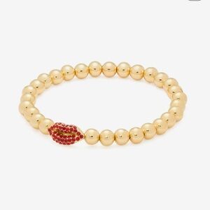 $98 Kate Spade Hit the Town Lip Charm Stretch Bracelet